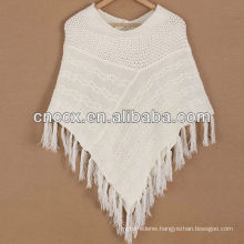 12STC0860 wool blended womens poncho sweater